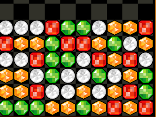 Colorful diamonds sparkling in a fun match-3 puzzle game