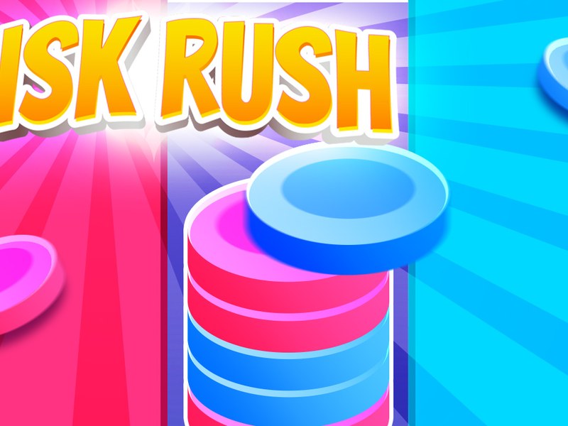 Exciting screenshot of Disk Rush with colorful disks flying across the screen