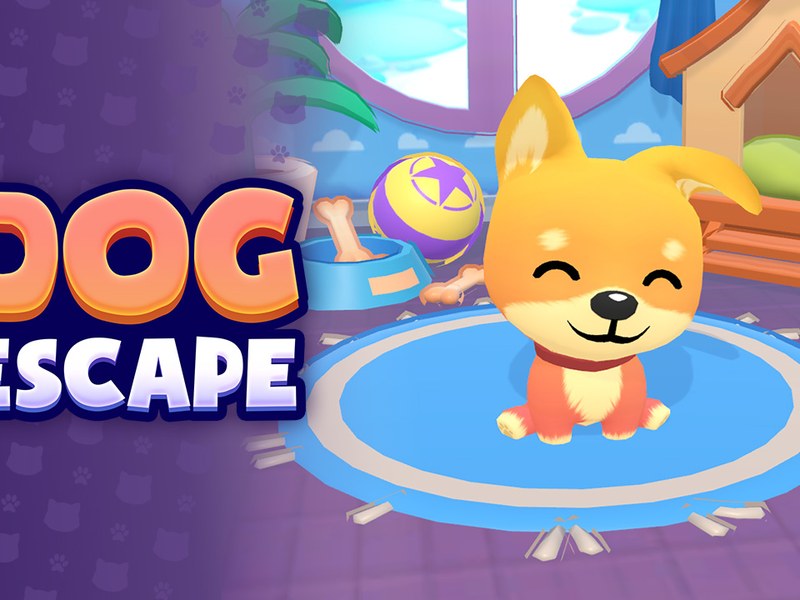 Exciting scene of a clever dog navigating a maze to escape