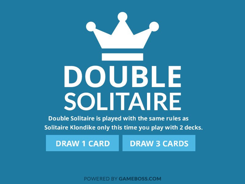 Exciting gameplay of Double Klondike Solitaire with cards stacked