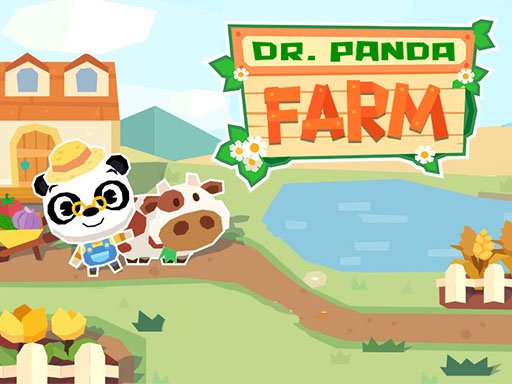 Colorful scene of Dr Panda Farm with animals and crops