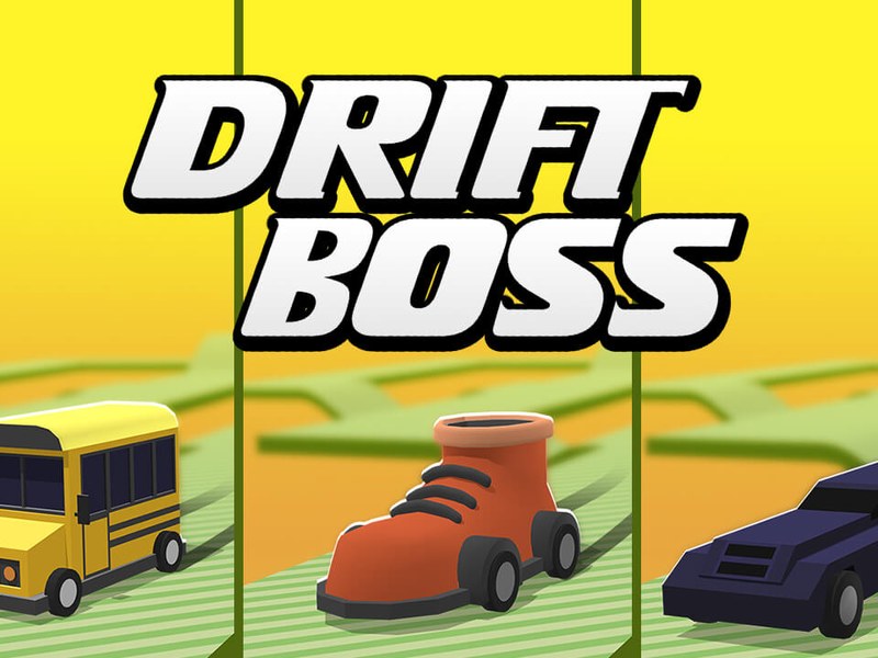 Exciting scene from Drift Boss with a car drifting on a colorful track