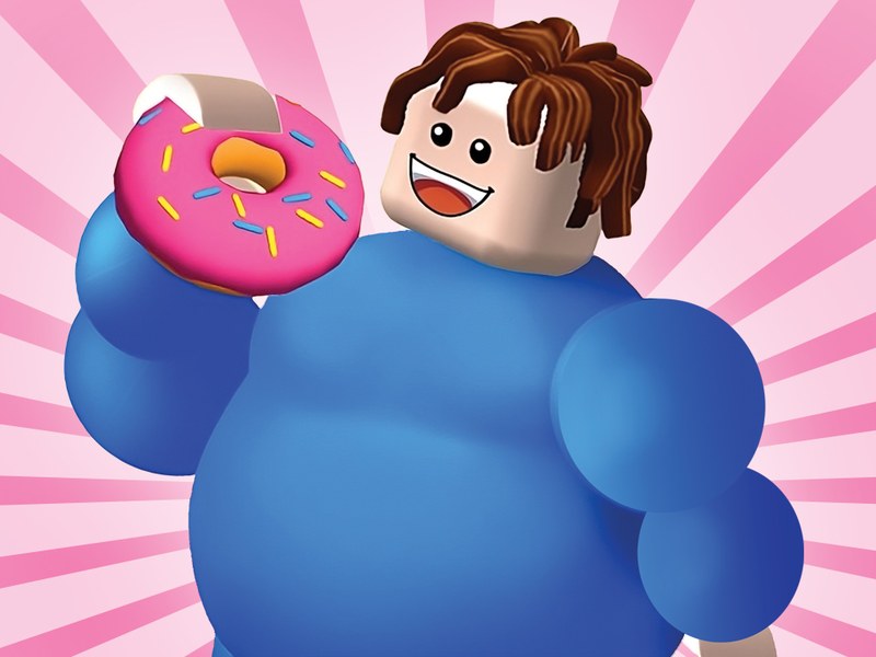 Eating Simulator — a colorful scene of a character eating various foods