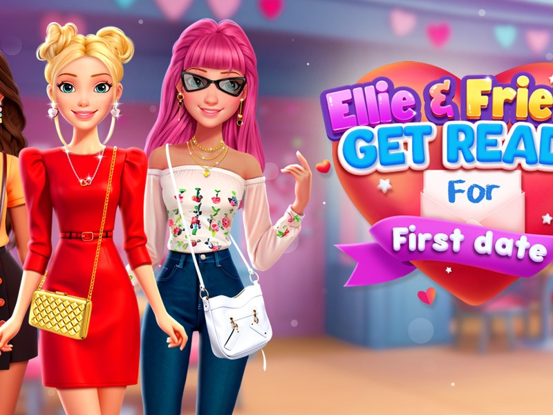 Ellie and her friends preparing for a fun first date with stylish outfits