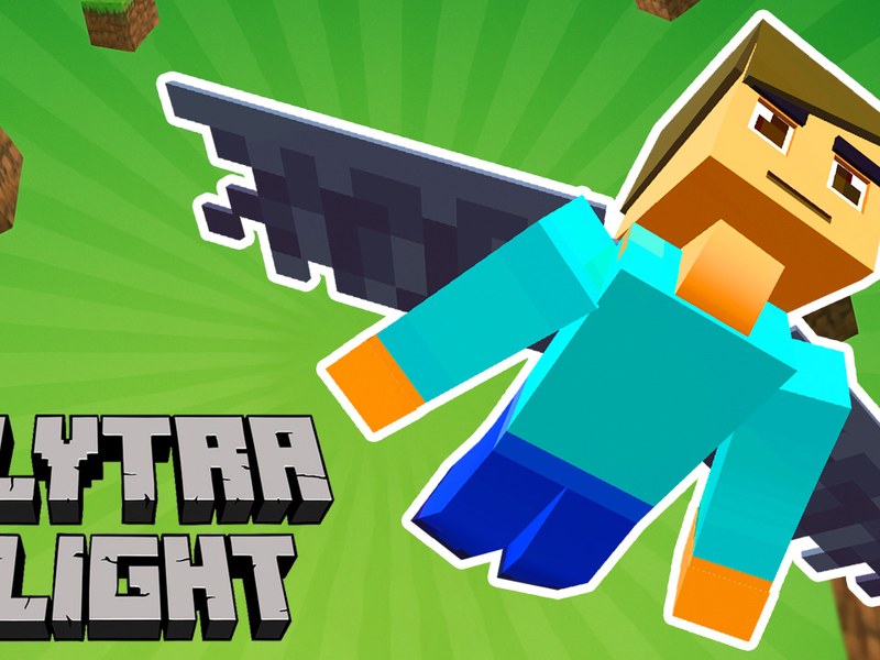 Elytra Flight — player soaring through the sky with magical wings