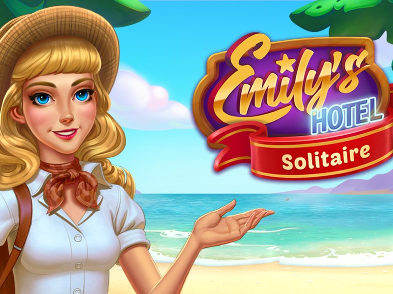 Emily's Hotel Solitaire — colorful scene of building a hotel