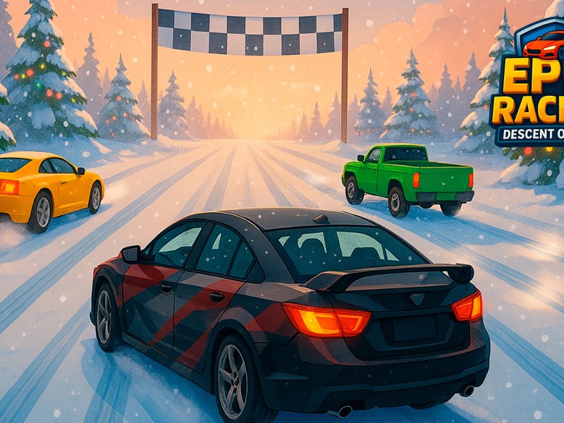 Exciting race scene with cars crashing and speeding