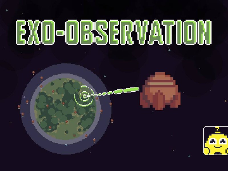 Exciting scene from Exo Observation featuring vibrant alien worlds and spaceships
