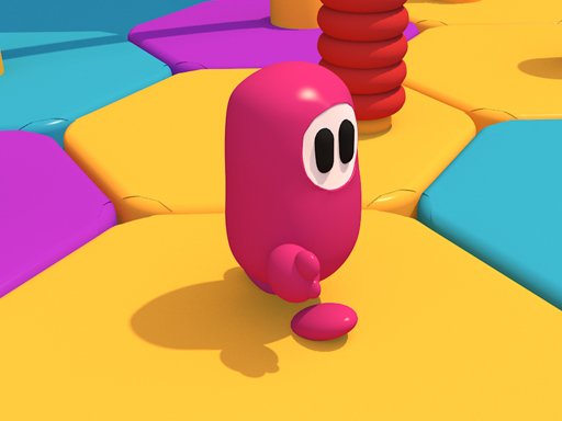 Exciting colorful race scene from Fall Beans game