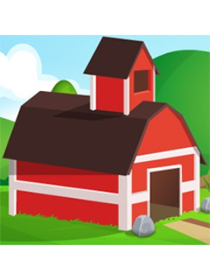 Farmington — colorful scene of a vibrant farm with crops and animals