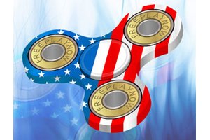Fidget Spinner game showcasing colorful custom spinners spinning