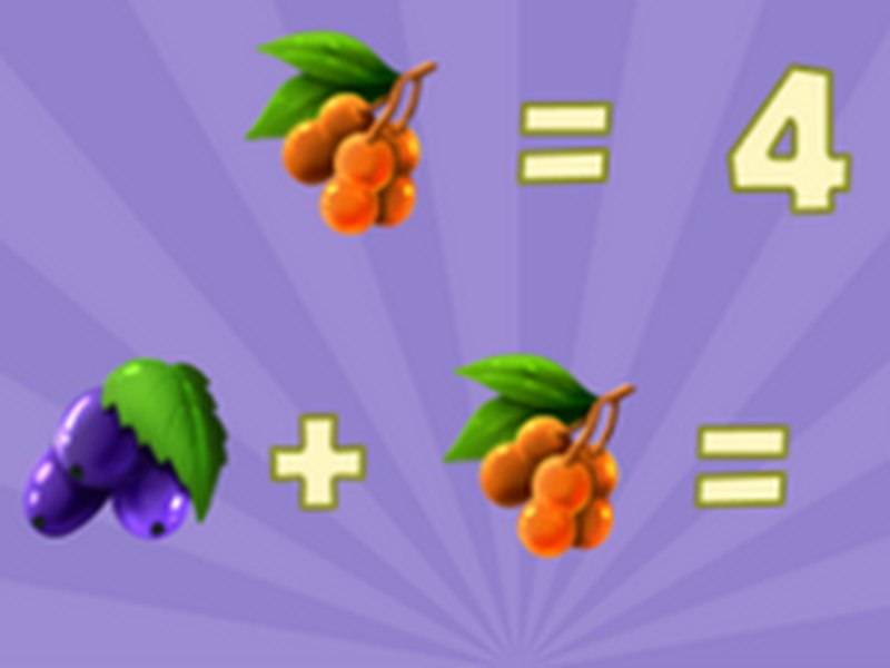 Colorful fruits and numbers in a fun math game