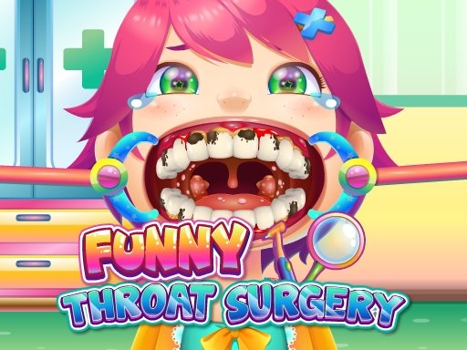 Funny Throat Surgery — colorful scene with doctor and patients