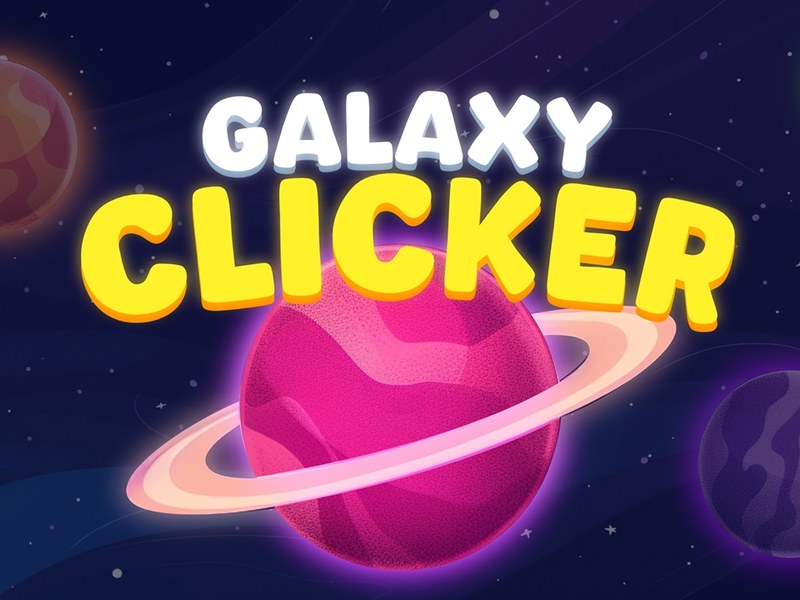 Screenshot of Galaxy Clicker showing colorful galaxies and planets