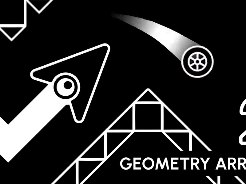 Screenshot of Geometry Arrow 2 showcasing colorful geometric puzzles
