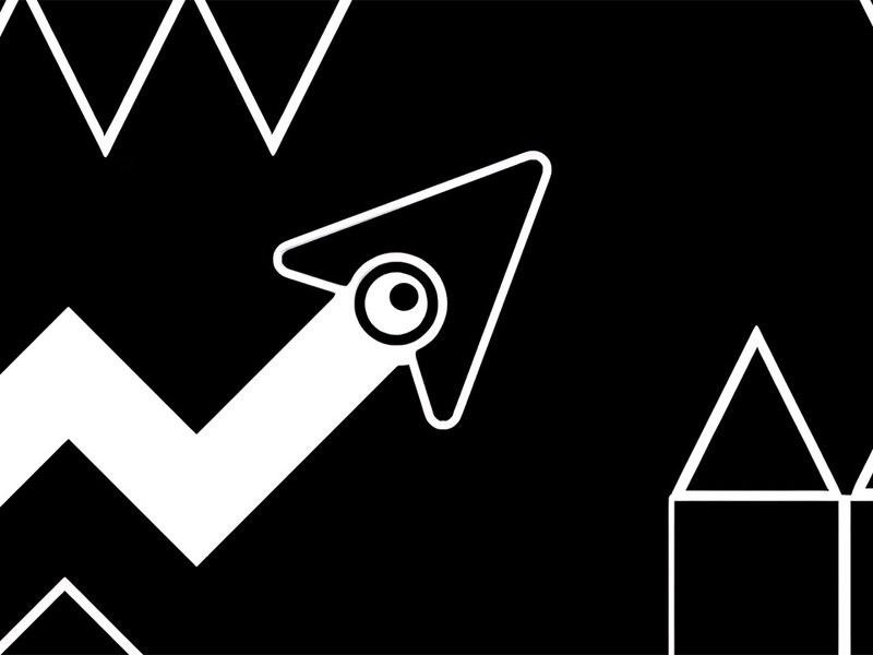 Exciting gameplay of Geometry Arrow with colorful geometric shapes