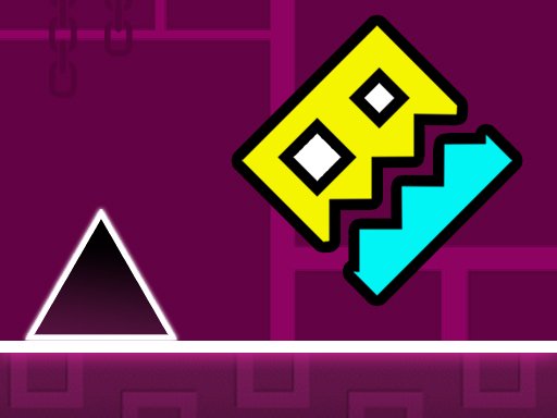 Exciting scene from Geometry Jump with colorful geometric shapes
