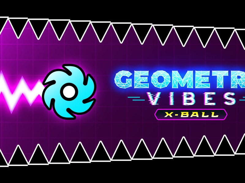 Exciting gameplay in Geometry Vibes X-Ball with colorful obstacles