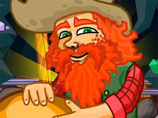 Exciting scene of a gold miner digging for treasures in a mine