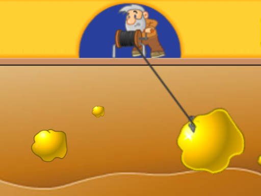Gold Miner gameplay showing a miner using a claw to grab gold