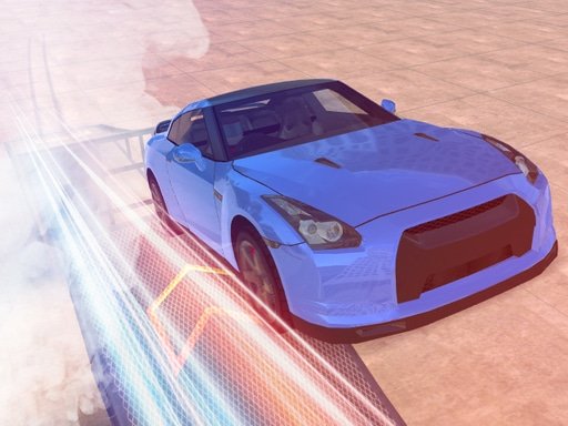 Exciting scene of GTR cars drifting in a colorful city