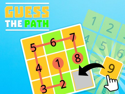 Screenshot of Guess the Path game showing colorful puzzle blocks