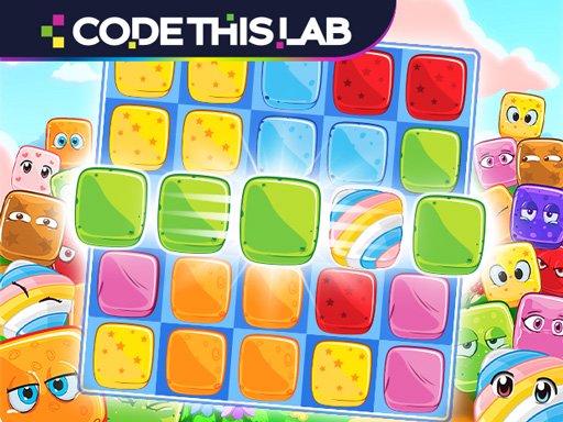 Colorful blocks falling in Gummy Blocks Evolution gameplay