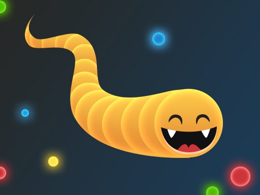 Colorful scene of Happy Snakes gameplay with vibrant snakes and food