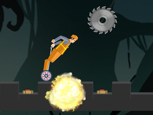 A colorful scene from Happy Wheels with funny characters and wild vehicles