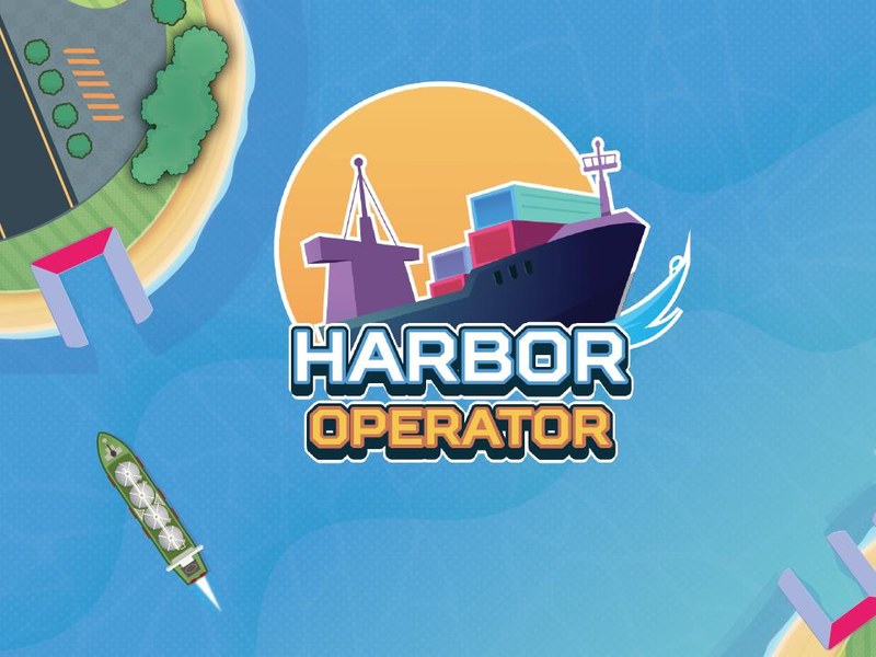 Harbor Operator — vibrant scene of ships docking at a busy harbor