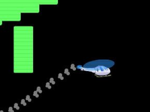 Fly the Copter — a colorful scene of a helicopter dodging obstacles