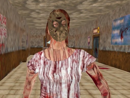 A thrilling scene from Horror Granny, showcasing a spooky house