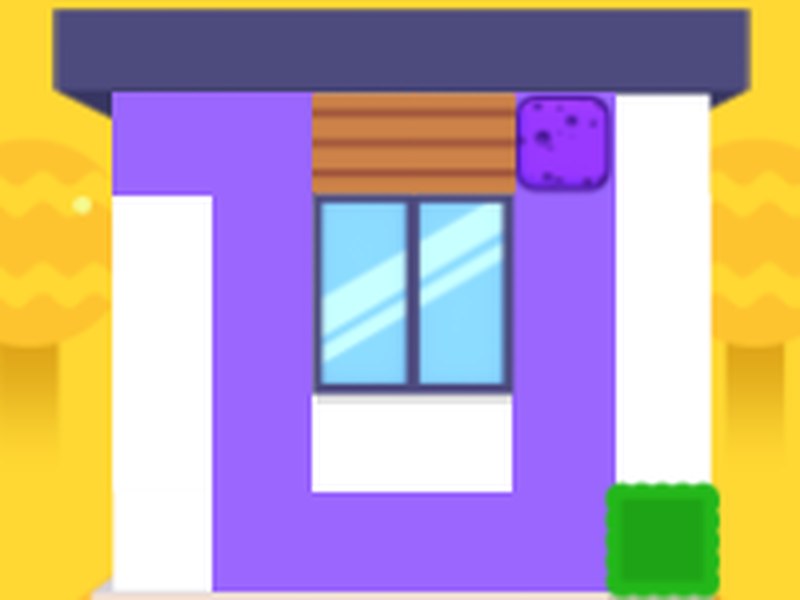Colorful screenshot of House Painting game with kids painting houses