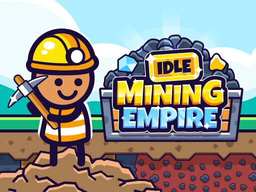 Screenshot of Idle Mining Empire showing miners working and lifting ores