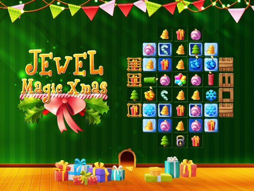 Jewel Magic Xmas — colorful jewels sparkling in a winter wonderland