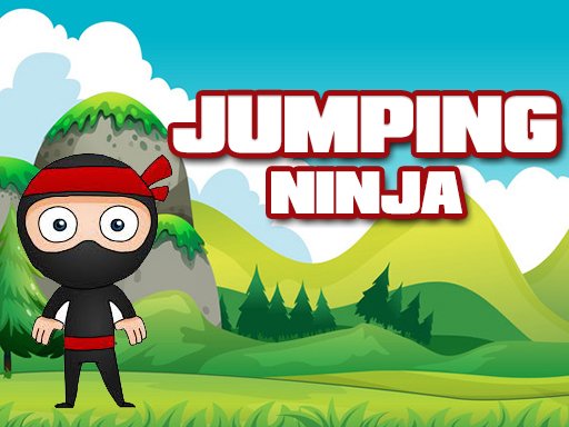Jumping Ninja leaping across colorful platforms in action