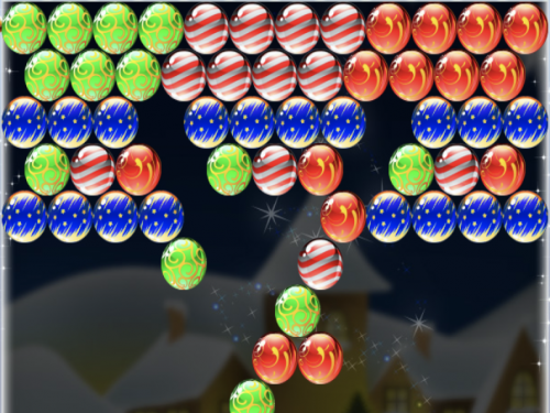 Colorful Christmas Ball Shooter game with festive decorations
