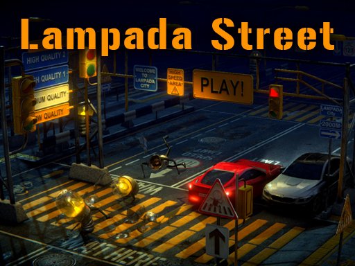 Lampada Street gameplay showing colorful lamps crossing a busy street