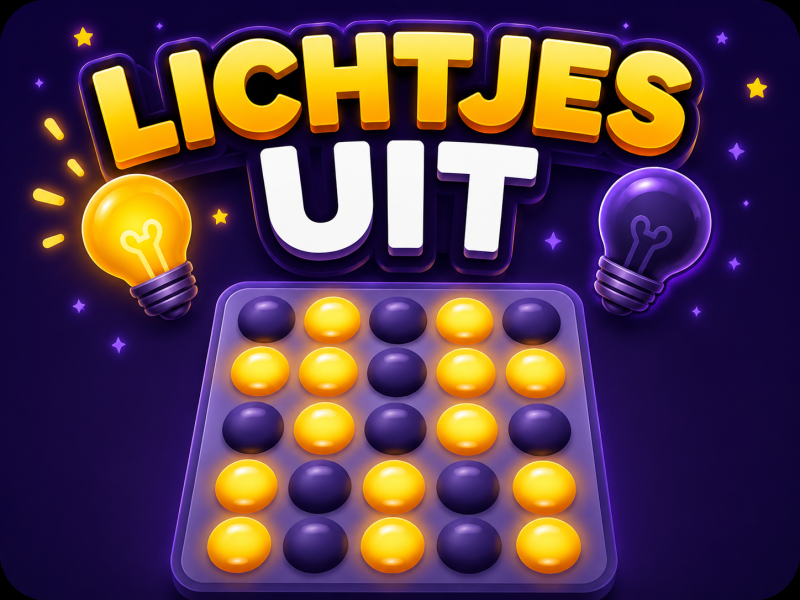 Lights Out game screenshot showing illuminated grid of lights