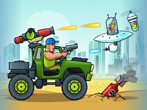 Exciting scene from Mad Day Special with a cool truck and aliens