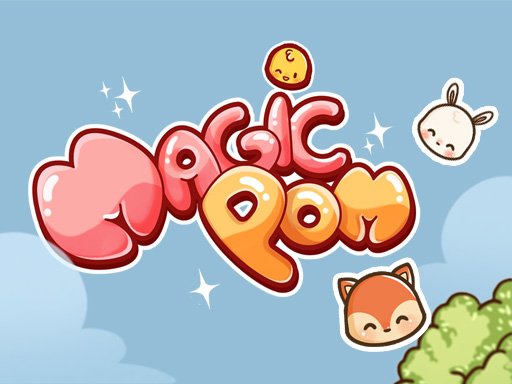 Colorful scene of Magic Pom with vibrant Poms exploding