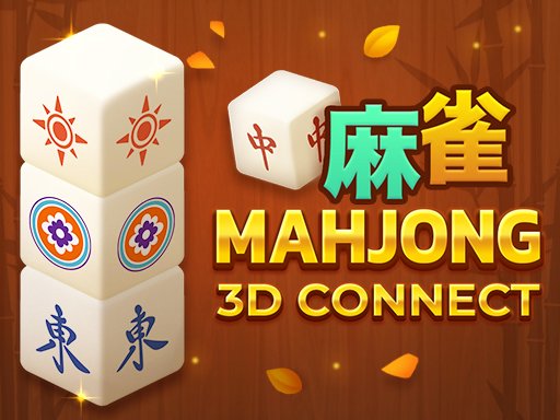 Colorful 3D Mahjong tiles floating in space with vibrant graphics