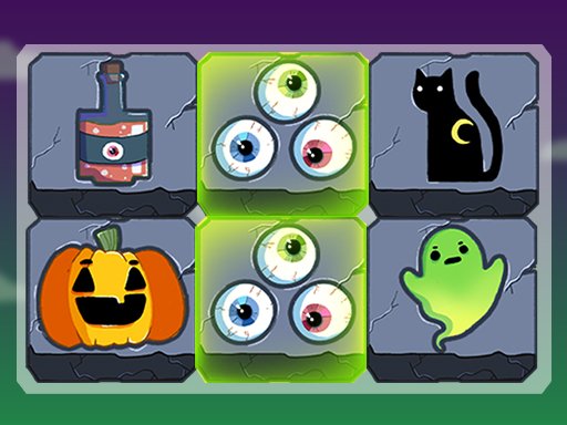 Halloween-themed Mahjong Connect with spooky tiles and sounds