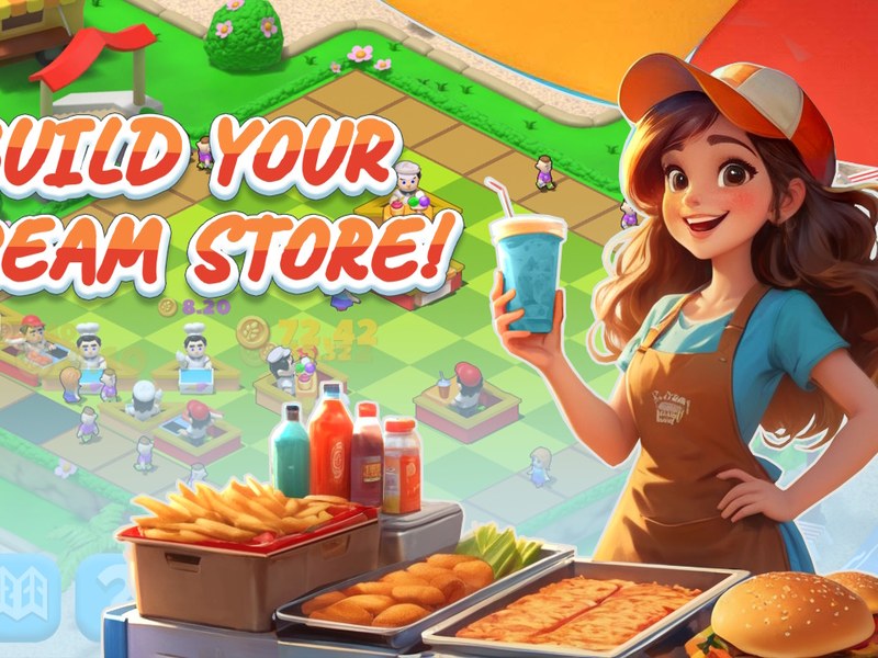 Screenshot of Merge Magnat - IDeaL Store with vibrant shops and customers