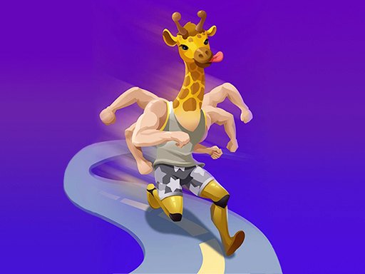 Exciting scene from Merge Race 3D with wild animals racing