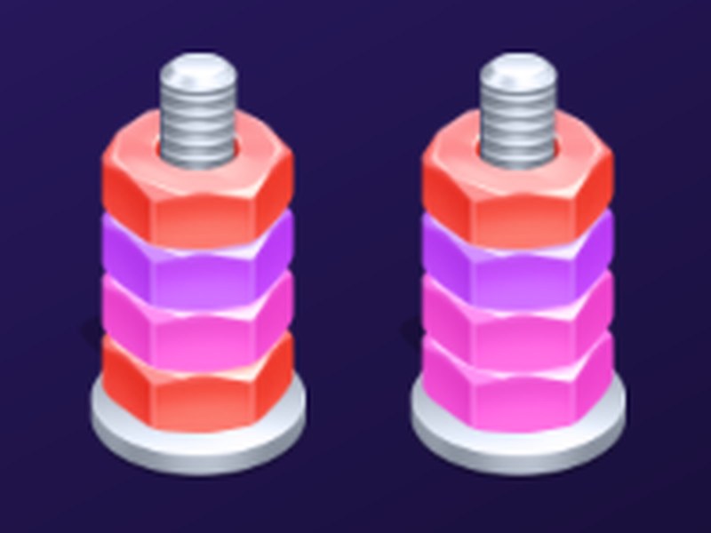 Nut Sorting game screenshot showing colorful nuts and fun gameplay