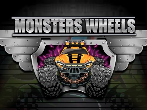 Exciting race scene in Monsters' Wheels Special with giant cars
