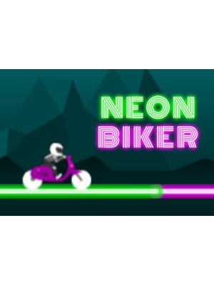 Exciting screenshot of Neon Biker with neon colors and racing bikes