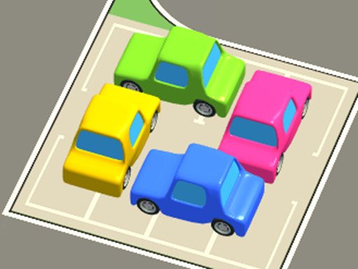 Colorful screenshot of Parking Jam Online with cars in a busy parking lot