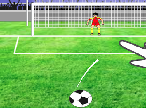 Exciting scene of kids playing Penalty soccer game online